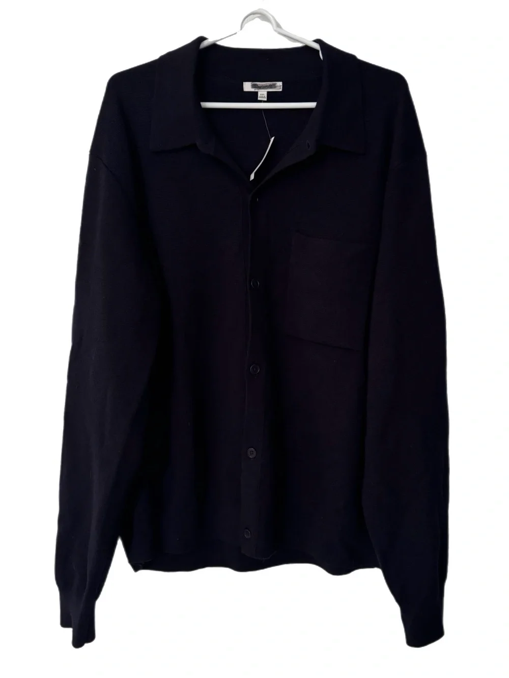 Madewell Men's Merino Wool Collared Cardigan Sweater Navy Size XXL NY126 New